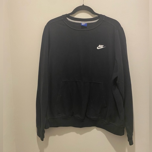 Nike Women Sweatshirt Black Logo Swoosh Pullover Size XL - Picture 1 of 9